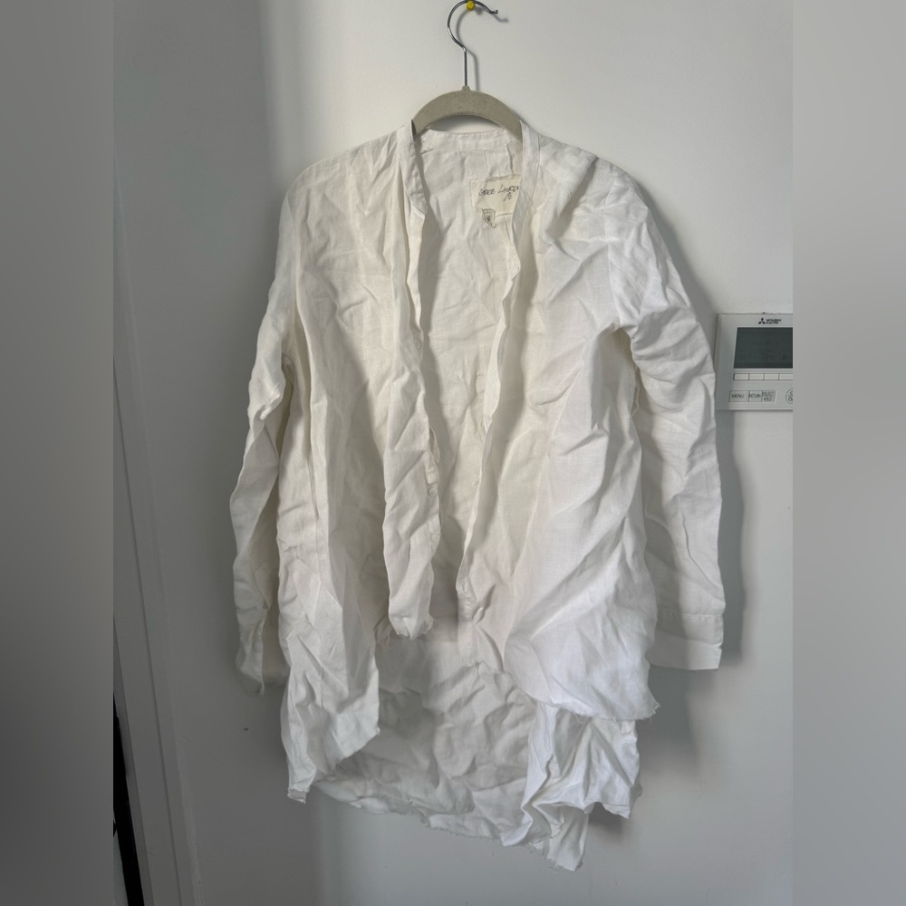 Greg Lauren Christian Studio Shirt Linen White Size 5
